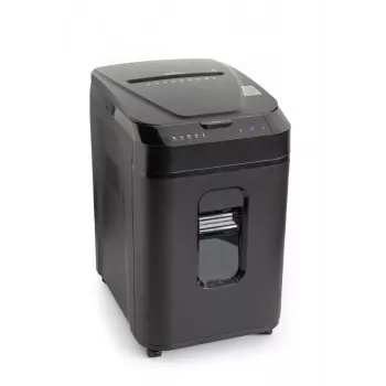 WALLNER dokumentförstörare AF160 C2 Cross-Cut, 160 ark automatisk inmatning, säkerhetsnivå P-4, 26 L behållare, svart