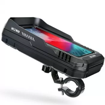 WILDMAN FK2 cykelramväska med smartphonehållare, svart