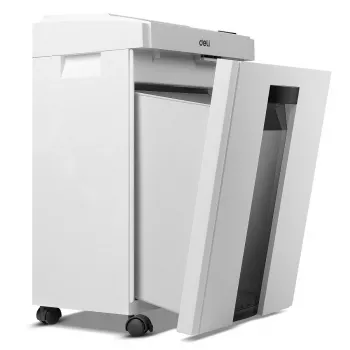 Deli E9952 dokumentförstörare, tvärsnitt, 10 ark, 21L, svart