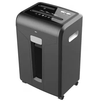 Deli E14400 cross-cut pappersförstörare, 12 ark, 23L, svart