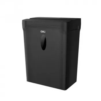 DELI ET014 cross-cut dokumentförstörare, 10 ark, P-4 säkerhet, 21L behållare, svart
