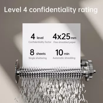 Deli ET023 cross-cut dokumentförstörare, 10 ark, P-4 säkerhet, 17L behållare, svart
