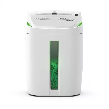 KOBRA Hybrid S4 cross cut-dokumentförstörare, P-4, 10 ark, 20 L, vit/antracit
