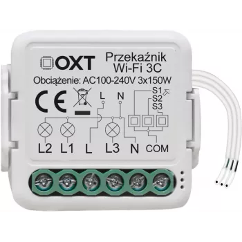 OXT T224 mini-WLAN-relämodul 4-kanal Tuya Smart Life torrkontakt 10A/kanal