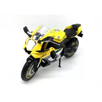 PULIO Motorcykel MSZ 1/12 Yamaha YZF-R1 gul diecast modell