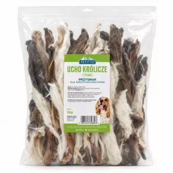 PTI PETITTO kaninöra med päls hundtuggartikel – 1 kg