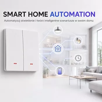 QOLTEC Smart ljusströmbrytare WiFi 2-vägs timer Tuya vit