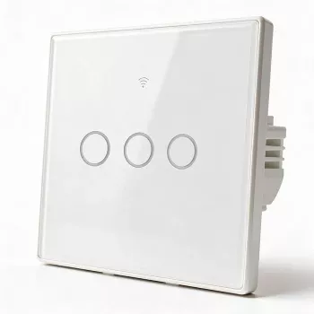 Qoltec Smart touch-ljusströmbrytare 3-vägs Wi-Fi timer Tuya vit