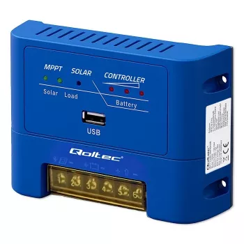 QOLTEC MPPT 15A solcellsregulator 12V/24V för LiFePO4, gel, AGM, flooded, sealed lead-acid med LCD och RS485