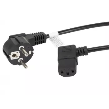 LANBERG CA-C13C-12CC-0030-BK 3 m vinklad Schuko till IEC C13 nätkabel, H05VV-F 3G1.0, VDE, svart