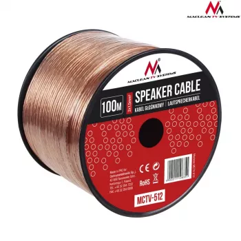 MACLEAN MCTV-512 högtalarkabel 100 m 2x1,5 mm² transparent OFC ring