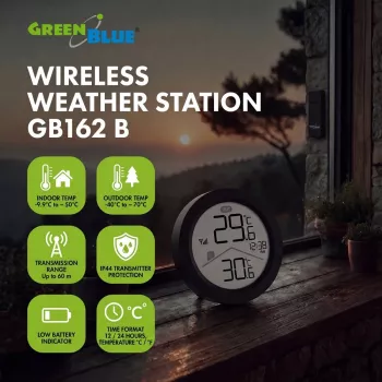 GREENBLUE trådlös väderstation GB162 B
