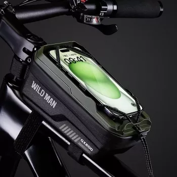 WILDMAN GX200 cykelramväska med telefonhållare, grön