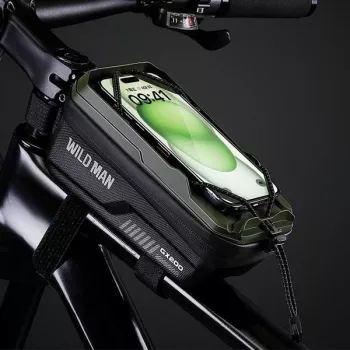 WILDMAN GX200 Bicycle Frame Bag with Phone Holder, Desert