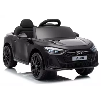 LEAN CARS Audi A5L HL788 svart 12V batteridriven leksaksbil med fjärrkontroll för föräldrar, LED-lampor, MP3, EVA-skumhjul, ekolädersäte, max 30 kg belastning, för barn 3-8 år