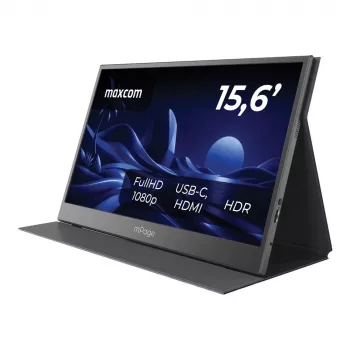 MAXCOM bärbar bildskärm Mpage 15 – 15,6 inch Full HD IPS USB-C HDR10 aluminium