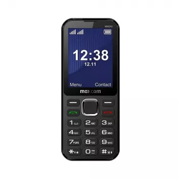 MAXCOM MM282 4G Dual-SIM-featuretelefon med 2,8 inch-skärm, KaiOS, 1400 mAh-batteri, USB-C, Bluetooth 5.1, Wi-Fi-hotspot, 2-M-kamera, FM-radio, svart