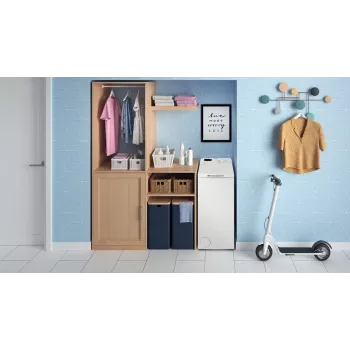 Indesit BTWS50400PLN toppmatad tvättmaskin, 5 kg, 1000 varv/min, vit, energieffektivitetsklass E