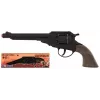 PULIO Cowboy revolver metall 8-skotts knallpistol - svart/silver med bruna grepp