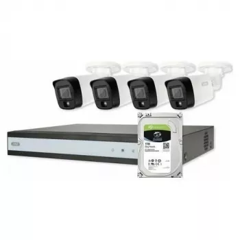 ABUS Security-Center TVVR33843T komplett set med 4 analoga mini-tubkameror och inspelare