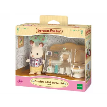 Sylvanian Families Chocolate Rabbit Brother badrumsset