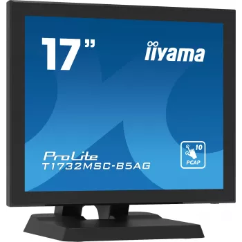 Iiyama ProLite T1732MSC-B5AG 17 inch touchscreen LED-skärm – 5:4 SXGA, projektiv kapacitiv, 10-punkts multitouch, HDMI/DisplayPort/VGA, USB, högtalare, svart