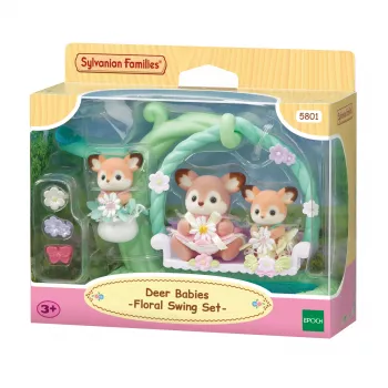 Sylvanian Families rådjursbebisar med blomgungställ lek-set