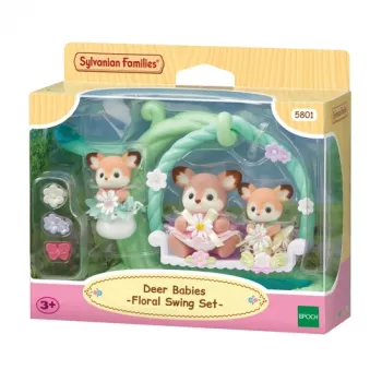 Sylvanian Families rådjursbebisar med blomgungställ lek-set
