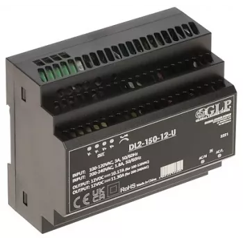 GLP switchande nätaggregat DL2-150-12-U 150W 12V 12.5A industriellt DIN-skena nätaggregat