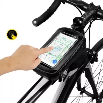 WILDMAN Bike Holder Case M E2 1L svart – styrväska för smartphone, stänksäker, pekskärmskompatibel, 1L förvaring