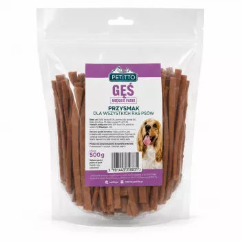 PETITTO mjuka gåsstrimlor hundgodis 500 g