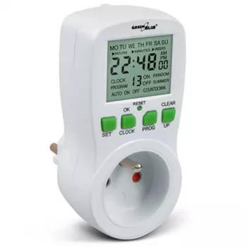 GreenBlue GB107 digital programmerbar timerbrytare 16 program 230V 16A Schuko