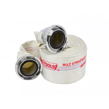 AWTOOLS AW WATER HOSE KPL. FIREFIGHTER 3 x 25m 8BAR brandslangsset, 75 m total längd, 52 mm Storz-C-kopplingar, vit
