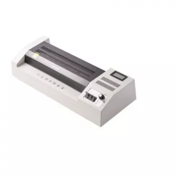 DELI kontorslaminator E3895-EU A3 | 250 mm/min varmvalslaminering, max 125 mikron, anti-jam, kallaminering, svart/silver