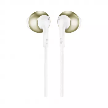 JBL T205 champagneguld in-ear-hörlurar med mikrofon