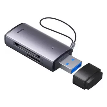 Baseus USB 3.0 2-i-1 SD- & microSD-kortläsare – grå