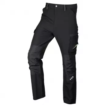 NEO TOOLS Mix&Match 4-vägsstretch arbetsbyxa, svart-grön, storlek S