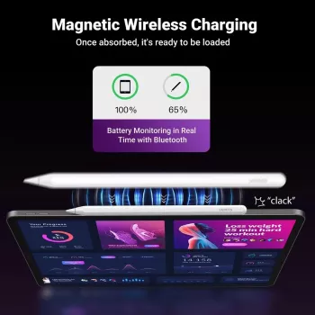 UGREEN LP653 styluspenna för Apple iPad med trådlös laddning, vit