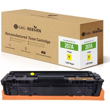 G&G Reborn gul tonerpatron som ersättning för HP 207A (W2212A) – 1250 sidor