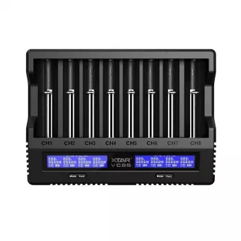 XTAR VC8S USB-C SET batteriladdare, 3,7V/1,2V