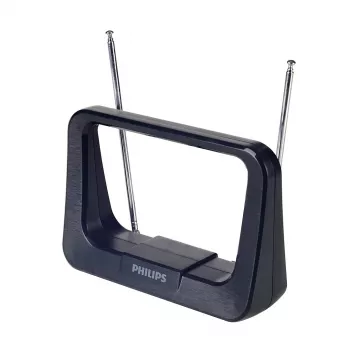 Phil inomhusantenn DVB-T/T2 med 1,8 m koaxialkabel, 75 ohm, 3G/4G-filter, svart