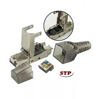 Techly 101911 RJ45 Cat6a 10G verktygsfri modulär kontakt, STP