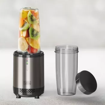 BLACK+DECKER ES9120160B personlig mixer 1000W med 2x 600ml Tritan-flaskor och rese lock