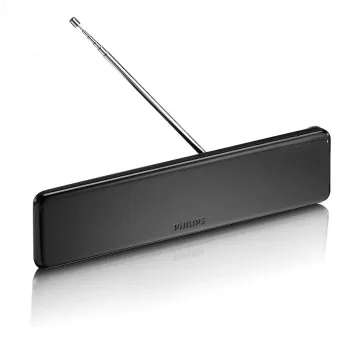 Philips SDV5225/12 inomhusantenn för TV med justerbar förstärkning, 1,8 m koaxialkabel, 75 ohm, 3G/4G-filter, DVB-T/T2