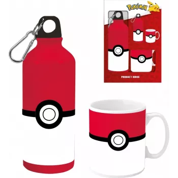 Pokemon aluminiumflaska 500ml med keramikmugg-set