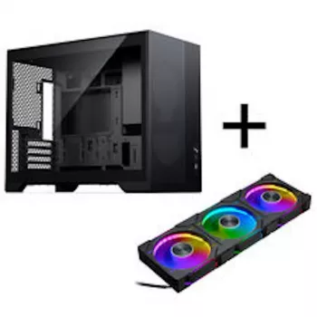 PHANTEKS XT M3 datorchassi, mini-chassi + D30 PWM Regular Airflow D-RGB-fläkt, 3-pack, svart