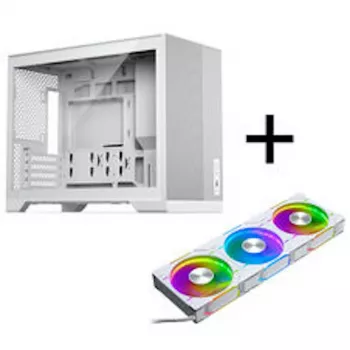 Phanteks XT M3 datorchassi, mini-chassi + D30 PWM Regular Airflow D-RGB-fläkt, 3-pack, vit