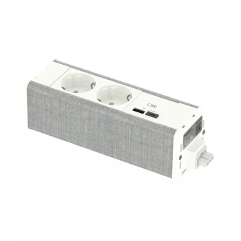 SCHNEIDER ELECTRIC UNICA SYSTEM+ MOD.UNIT 2XSCHUKO+USBA/C VIT/GRÅ
