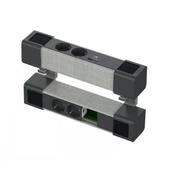 SCHNEIDER ELECTRIC UNICA SYSTEM+ BORDSENHET 4XSCHUKO+USBA/C+RJ OPT, ANT/GRÅ