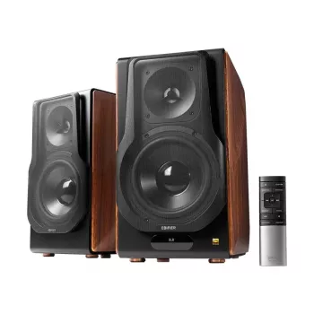 Edifier S3000MKII Premium trådlösa 2.0 stativhögtalare, brun